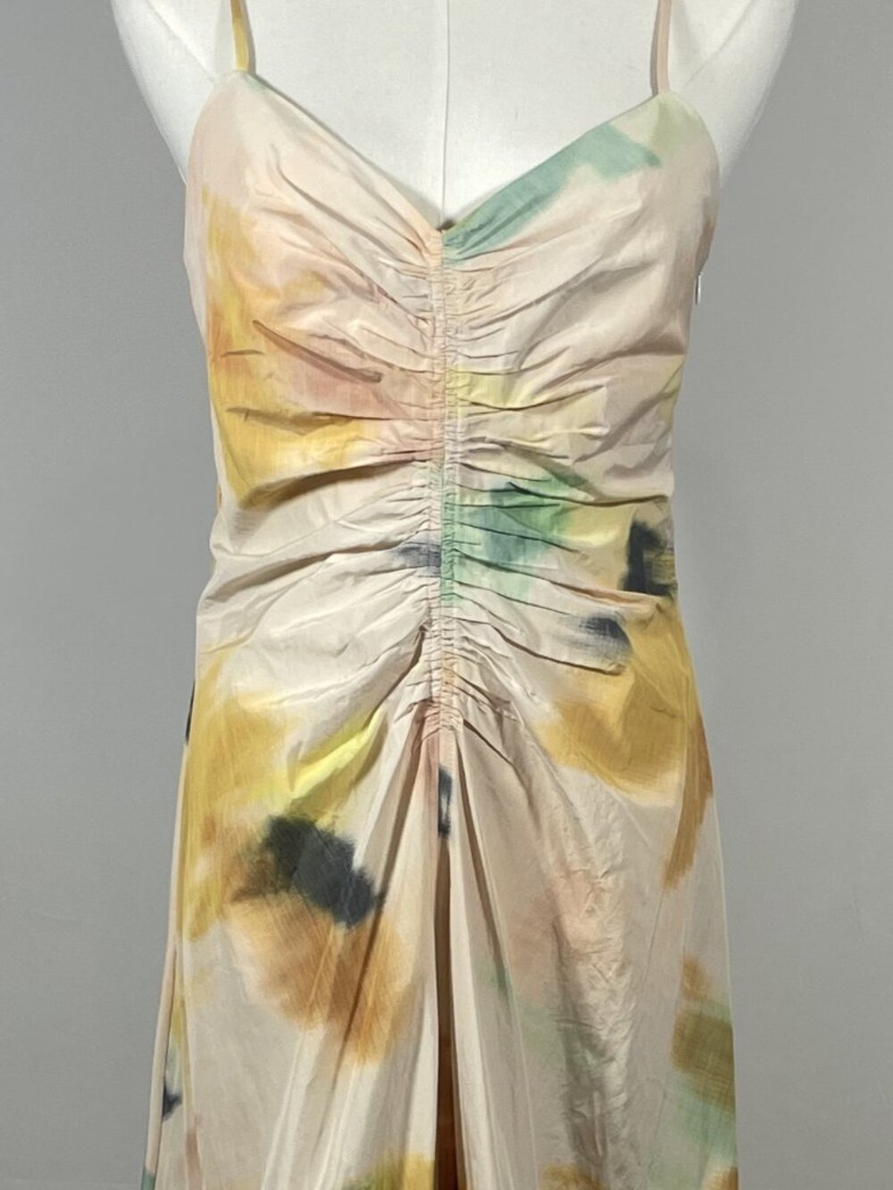 A.L.C. Lindsey Tie Dye Ruched Midi Dress